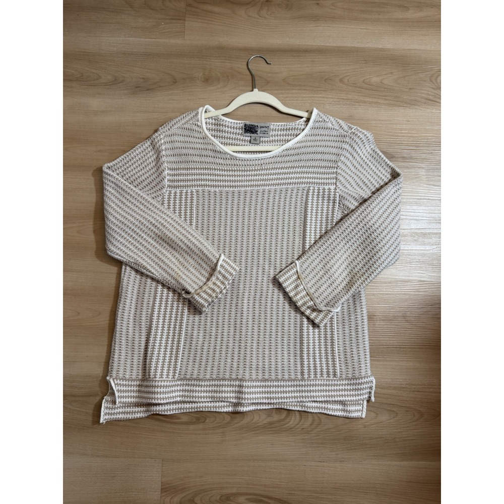 Habitat Clothes to Live In Sweater Tan S Womens Knit Textured Pullover - Picture 12 of 12